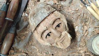 How to make a human face from coconut handicrafts | home decore