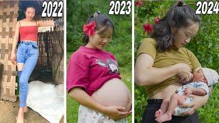 3 Years Living in the Forest - From a Beautiful Young Girl, Pregnancy, Childbirth. Start to Finish