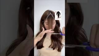 Self cut Korean bangs tutorial 🩷#youtubeshorts #hairstyle #shorts( by kk Krista )