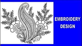 Flower And Leaves Drawing For Embroidery Design | Jana Embroidery