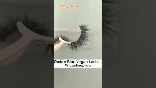 USA Hot Sell Ombre Blue Vegan Eyelashes Wholesale Vendor 3D Faux Mink Lashes #veganlashes#fauxmink