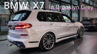 2025 BMW X7 in Brooklyn Grey. The Ultimate Luxury SUV. Exterior and interior in details