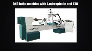 4 axis CNC Wood Lathe With Auto Tool Changer for 3D Carving