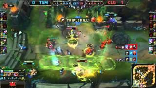 DOUBLELIFT PENTAKILL JINX TSM VS CLG GAME 2 NA LCS SUMMER PLAYOFF FINALS