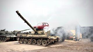 WORLDS FIRST BURNOUT ON TOP OF TANK !