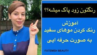 ساخت رنگ مو در خانه | چطورموی سفید را رنگ کنیم - HairCare Tips -@FatemehBeauty