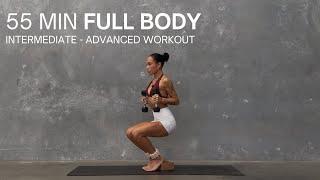 55 MIN FULL BODY WORKOUT | Intermediate - Advanced Strong Pilates Inspired Workout | Weights