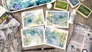 A few (more) minutes of fun - with embossed watercolour backgrounds