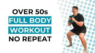 Over 50s ALL LEVELS Full Body Hiit Cardio Weight Standing Abs And Balance No Repeat Workout