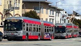 ⁴ᴷ Transit Action EP05 | SF MUNI Hybrid and Trolley Buses @ Mission & Silver