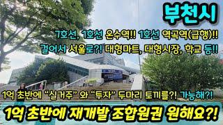 [부천빌라매매] 1억초반으로 실거주와 투자 두마리 토끼를?! 재개발 조합원권 원하시나요? 1호선 7호선 역세권 걸어서 서울도가? 온수역 역곡역 초급매 NO.1026 [역곡동빌라]