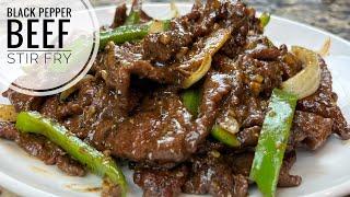 Black Pepper Beef Stir Fry Recipe | Simple Juicy And Tender Pepper Steak Stir Fry