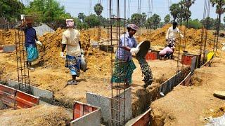 Strongest! Construction of PlinthBeam Techniques_2BHk Reinforcement Underground Beam Concrete