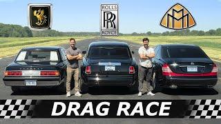 Toyota Century vs Rolls-Royce Phantom vs Maybach 57s // DRAG & ROLL RACE