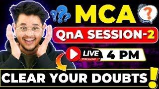 MCA Live QnA SessionMCA Doubt Clearing Session#mca #mcajobs #cuet #mcaadmissions #live