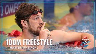 Hunter Armstrong Charges to the Wall in Men's 100M Freestyle | 2023 TYR Pro Swim Series Westmont