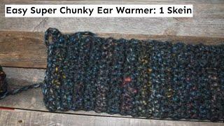 Quick Ear Warmer Black Tweed Crochet Pattern Lion Brand Wool Ease Chunky