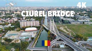 4K Bucharest Romania | Charm of the Dâmbovița River | Iconic Ciurel Bridge | 214m Ciurel STS Tower