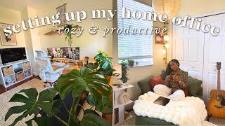 ️ Cozy Home Office Setup | Standing Desk, Reading Nook & Decor