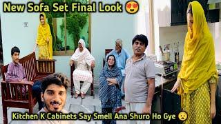 Yeh Kia Ho Gya Kitchen K Cabinets Say Smell Ana Shuro Ho Gye  | New Sofa Set Final Look 