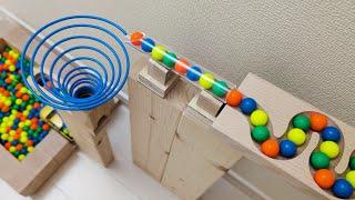 Marble Run Race  Spring Circle ＋ Railroad crossing barrier ＋ Truck ＋ HABA + Cuboro