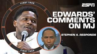 Stephen A. dispels Anthony Edwards' Michael Jordan comments: 'He just doesn't know!'  | First Take