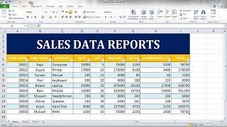 Sales_Data_Report_in_Ms_Excel || EXCEL_TUTORIAL