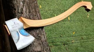 The most curved axe handle we've ever made for Kelly Perfect Jersey axe | Curly Bangor wood