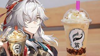 Jing Yuan loves "Immortal's Delight" best Boba Milk Tea in galaxy Honkai Star Rail 崩壊スターレイル料理景元仙人爽快茶