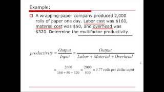 OM Calculation: Productivity