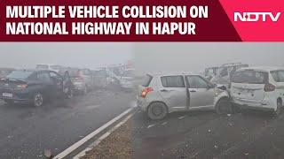 Hapur Highway Accident | Severe Fog Causes Multiple Vehicle Collision On National Highway In Hapur