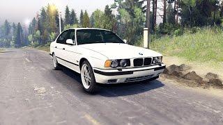 SpinTires-BMW e34 mud,stuck,winch,madness