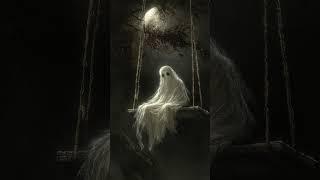 A Lonely Ghost sways gently under the pale moonlight #halloweenambience #ghostart #spooky #ghost