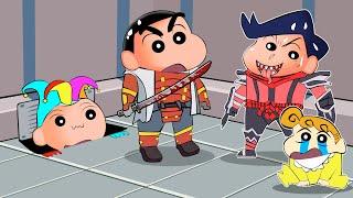 Samurai Shinchan Protecting Crewmates From Imposter In Super Sus  | Shinchan Playing Among Us 