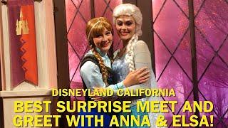 Anna and Elsa Join Together for the BEST Surprise Frozen Meet and Greet at Disneyland! #disney