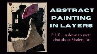 Abstract Art painting Layering Demo. Chat about Modern Art & Minimalism. Creating 6 Small Paintings