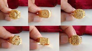 Latest Gold Gents Ring Designs With Weight And Price || new rajwadi ring designs with price