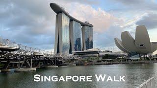 Rainy Singapore Promenade - Flyer to Asia Square through Marina Bay