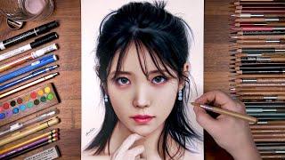 Colored pencils drawing of IU | drawholic