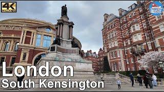  LONDON 4k Walking Tour | South Kensington - An evening stroll around West London museums