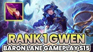 WILD RIFT GWEN BARON LANE GAMEPLAY IN SEASON 15 (BUILD & RUNES) | TOP 1 BEST GWEN MASTER MVP