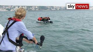 Sky witnesses migrants entering British waters cheering 'UK'