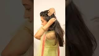 easy hairstyle for wedding guest #indianhairstyles #shorts #shortvideo