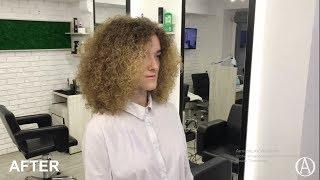 How to cut curly hair. Medium layered haircut for curly hair