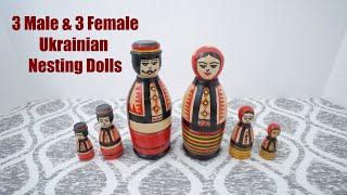 My Nesting Doll Collection #0160 – Male & Female Ukrainian Nesting Dolls (6 Total)