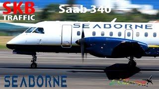 Seaborne Airlines Saab 340 departing St. Kitts for San Juan Puerto Rico !!!!