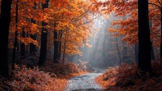 Enchanting Autumn Nature Scenes with Soothing Music  4K Relaxing Fall Ambience ~ Music Therapy