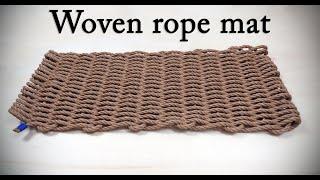 Woven rope mat- tied on a loom