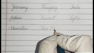 How to write countries name in cursive handwriting