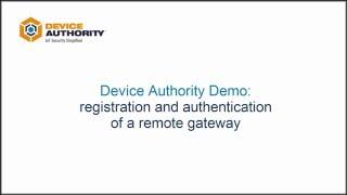 Device Authority Demo: Intel Advantech Gateway Registration and Authentication